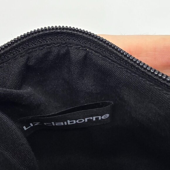 Vintage Liz Claiborne Black White Checkered Monogram Mini Wristlet Coin Purse Y2 - Picture 5 of 6